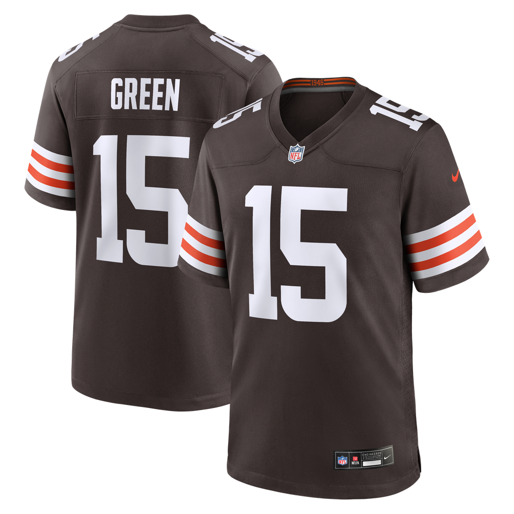 Men's Cleveland Browns Taylen Green Nike Brown Game Jersey - Image 2