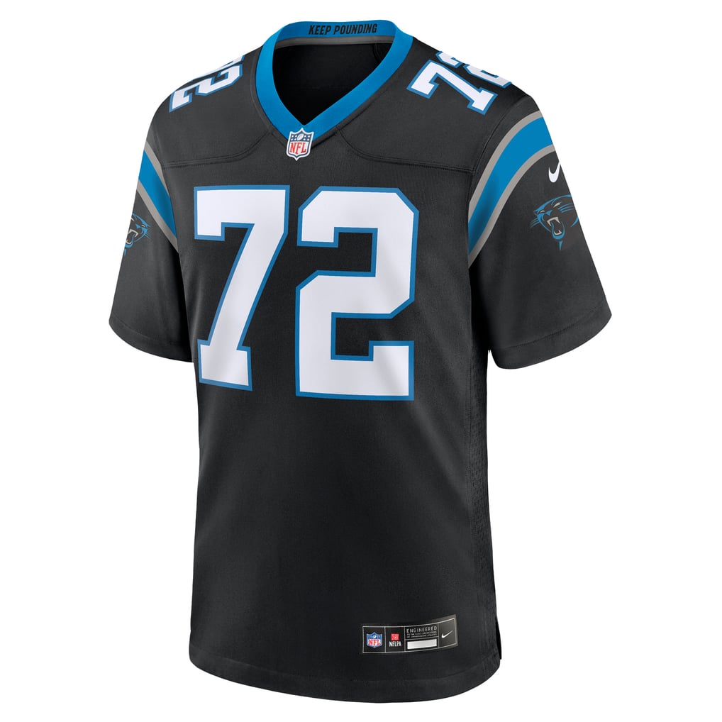 Men's Carolina Panthers Taylor Moton Nike Black Team Game Jersey - Image 3