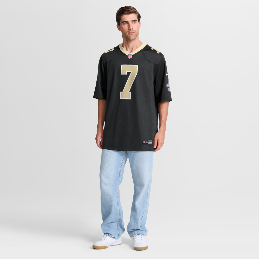 Men's New Orleans Saints Taysom Hill Nike Black Game Jersey - Image 8