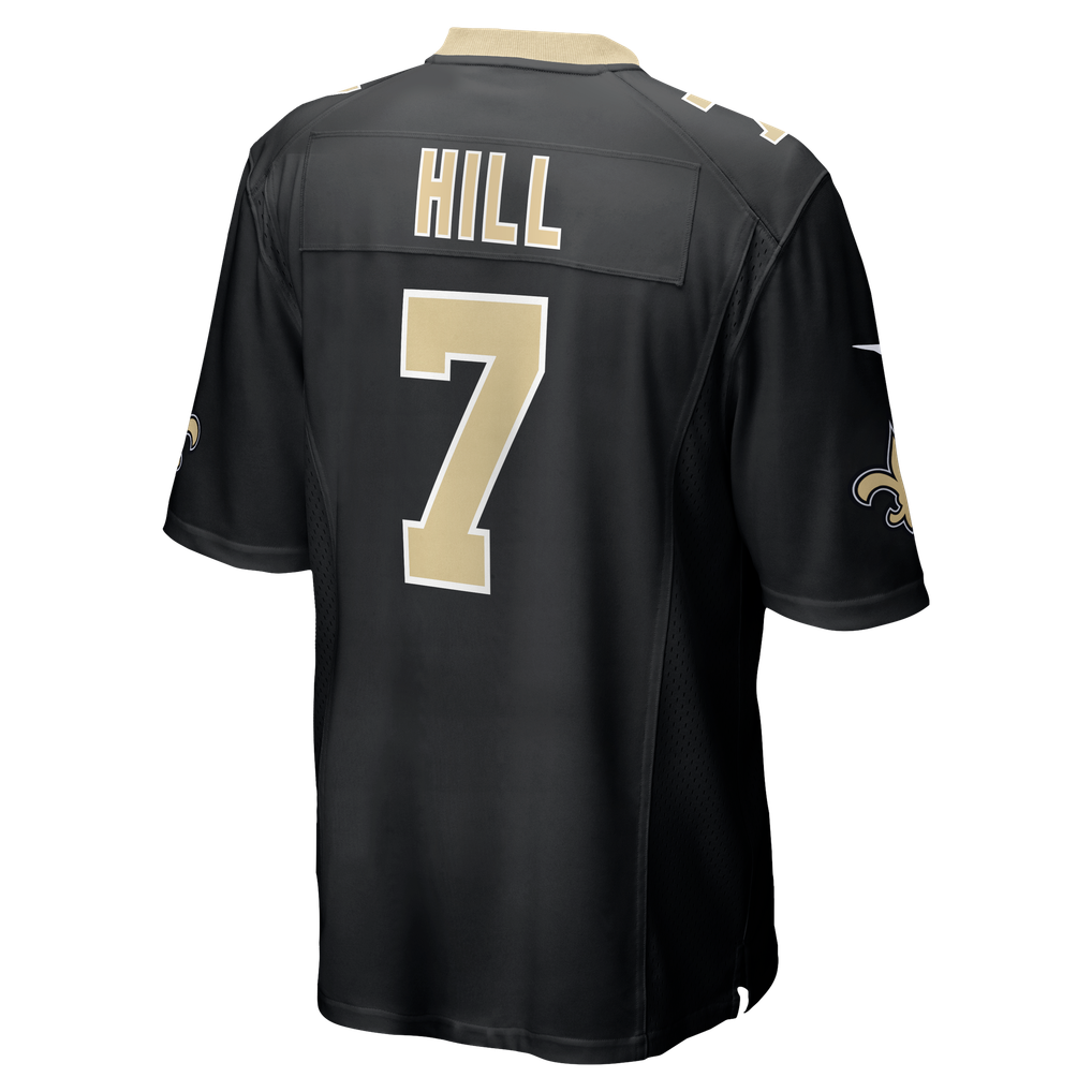 Men's New Orleans Saints Taysom Hill Nike Black Game Jersey - Image 4