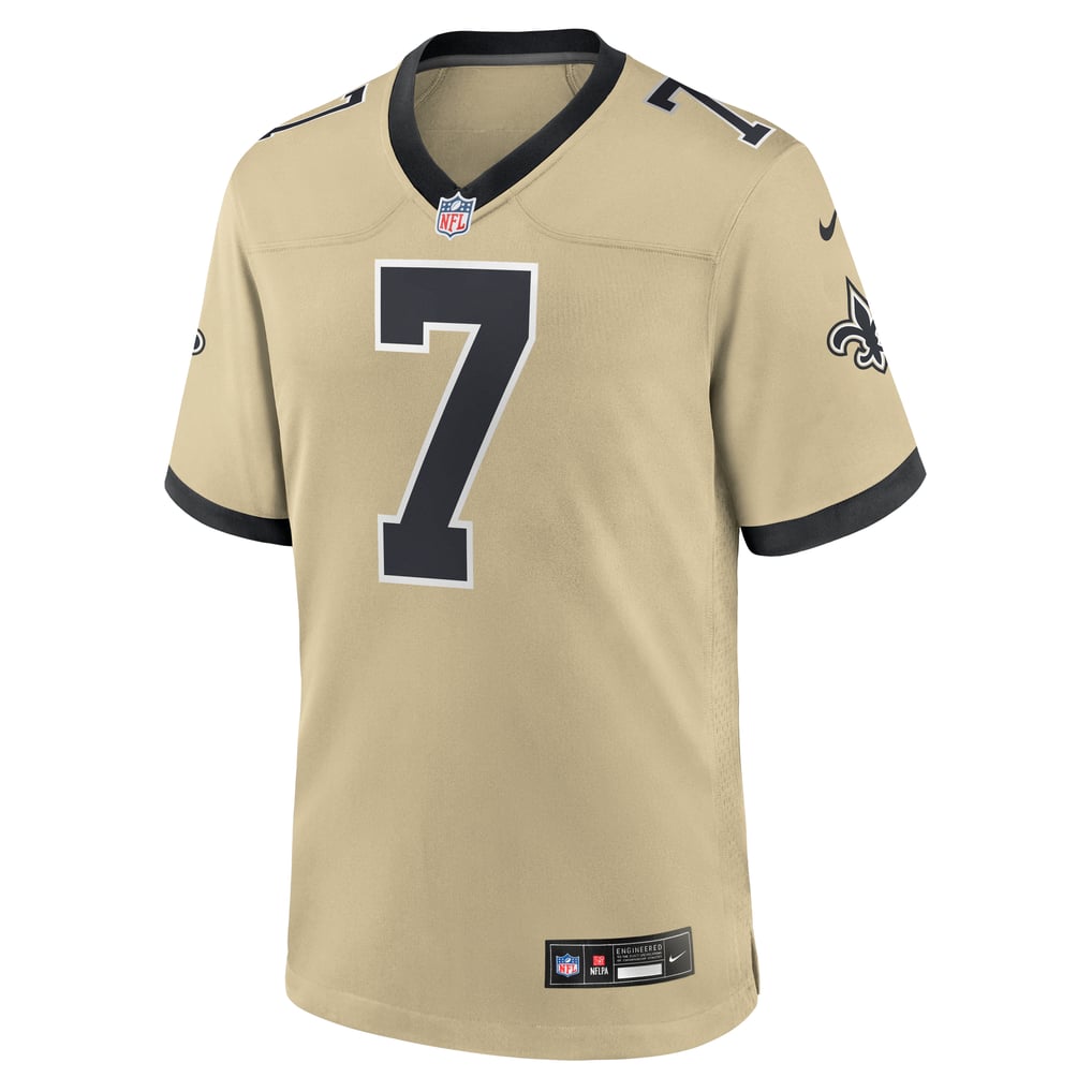 Men's New Orleans Saints Taysom Hill Nike Gold Gameday Golds Alternate Game Player Jersey - Image 3