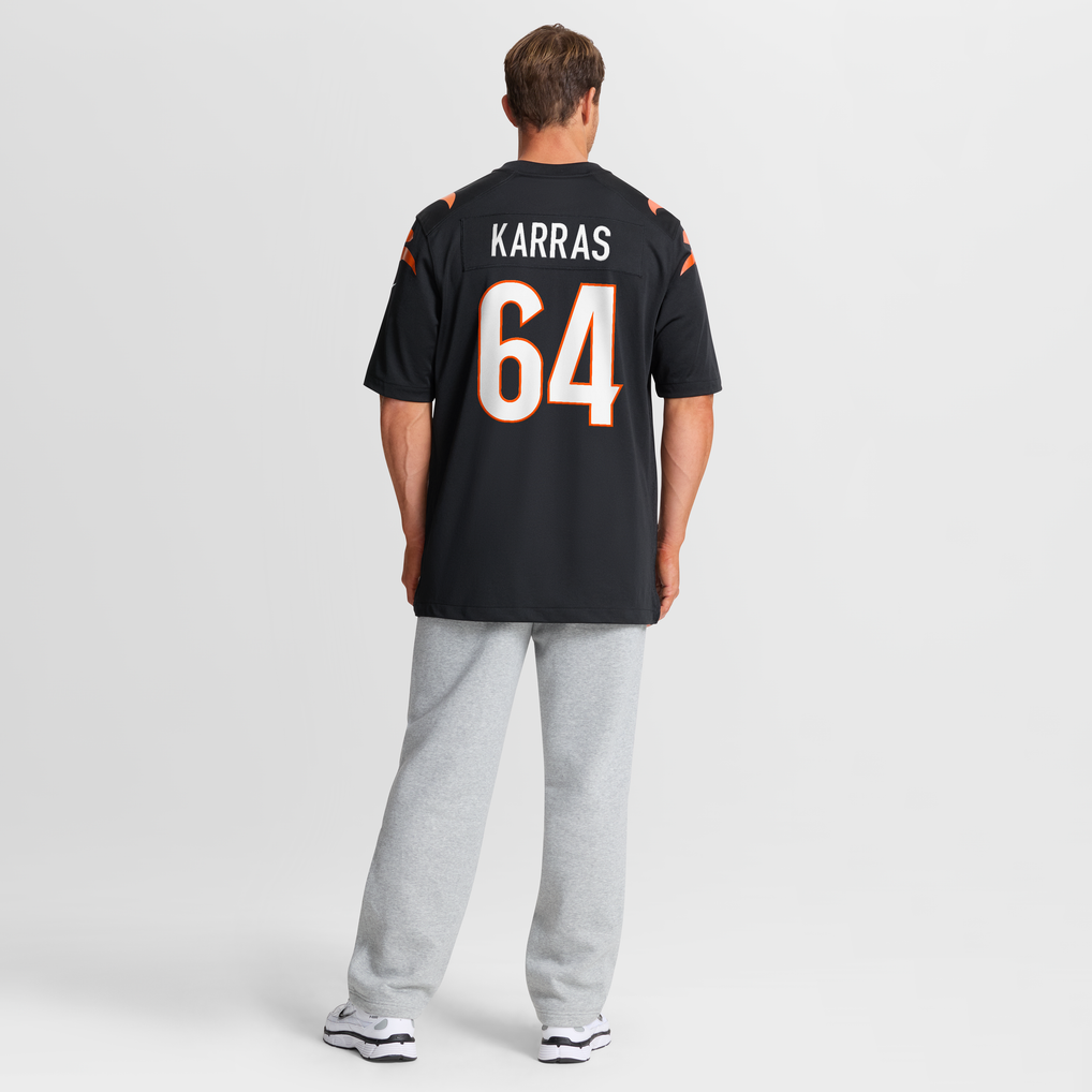 Men's Cincinnati Bengals Ted Karras Nike Black Game Player Jersey - Image 9