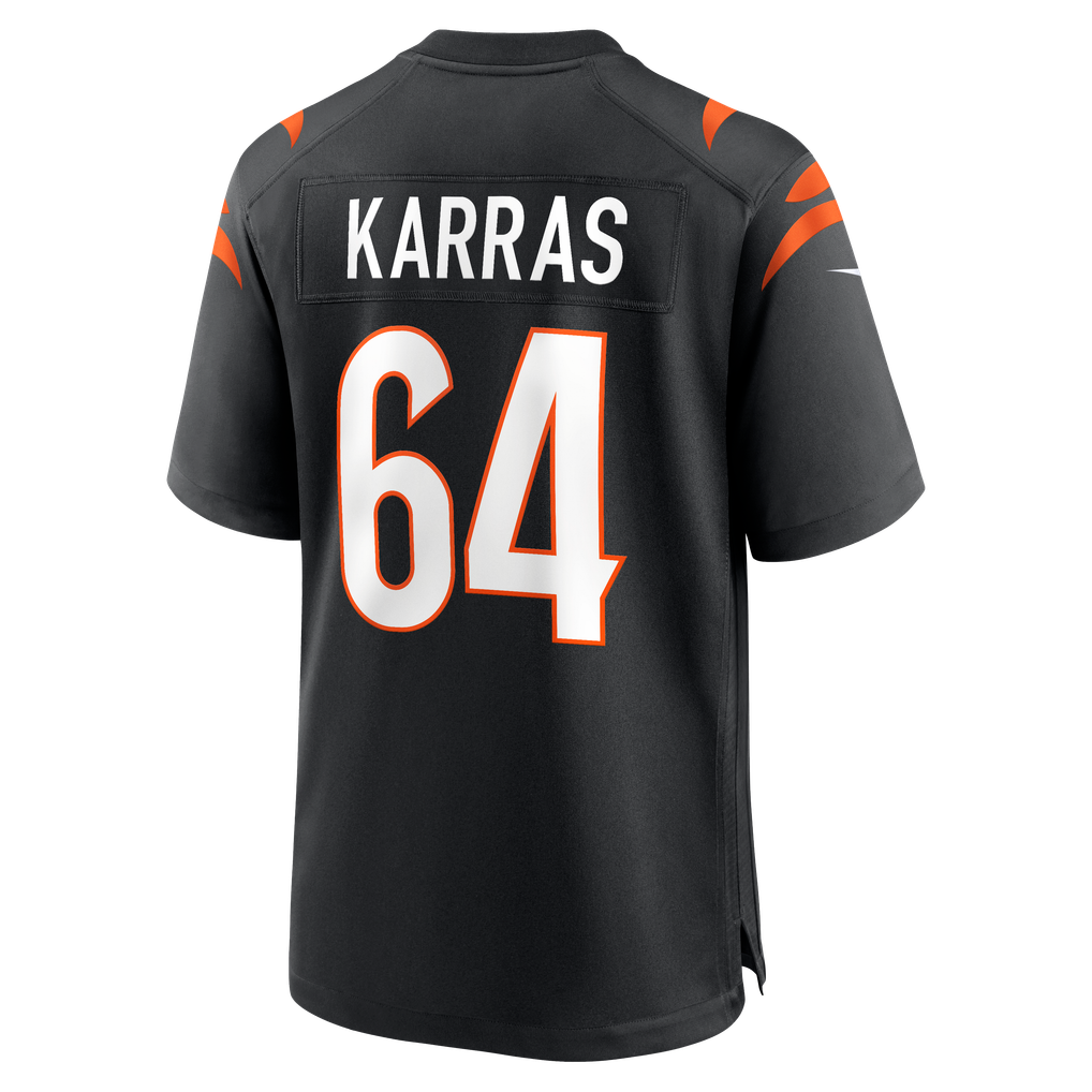 Men's Cincinnati Bengals Ted Karras Nike Black Game Player Jersey - Image 4