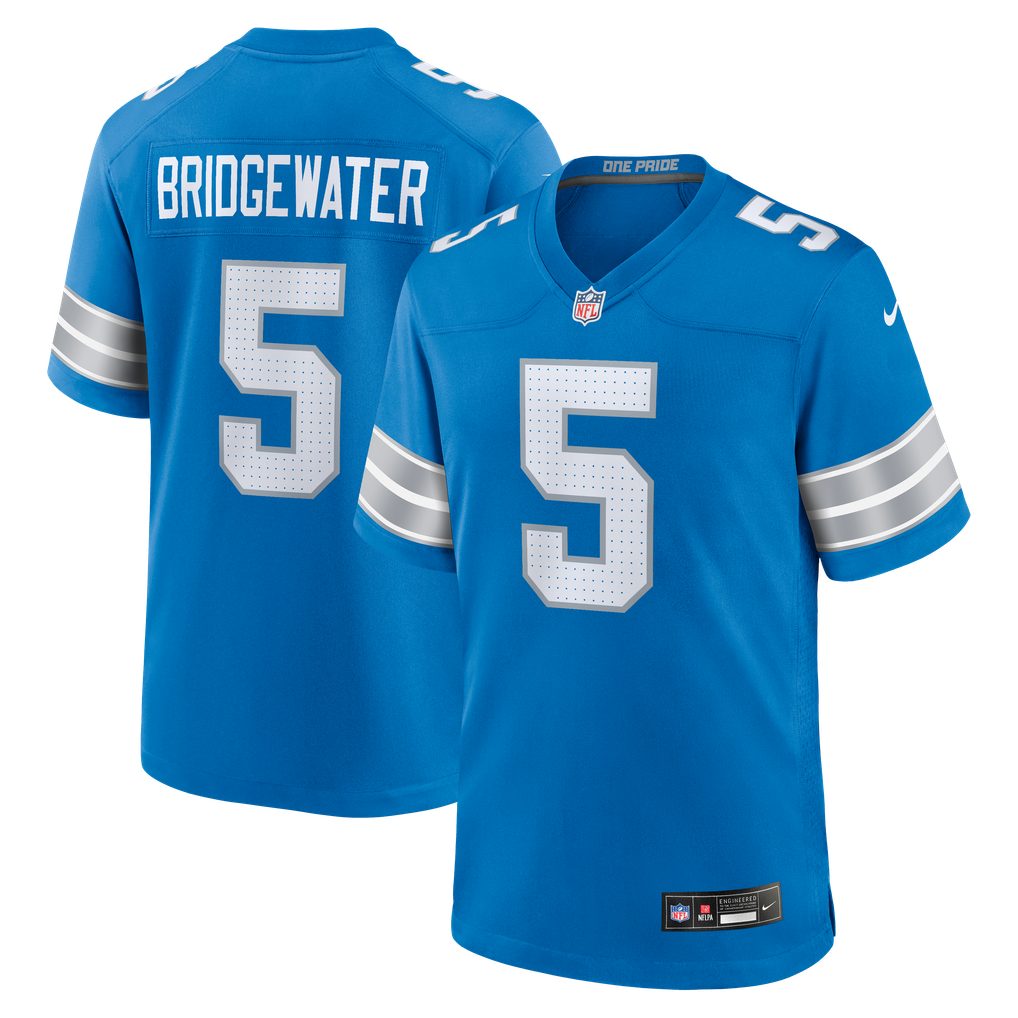 Men's Detroit Lions Teddy Bridgewater Nike  Blue Team Game Jersey - Image 1