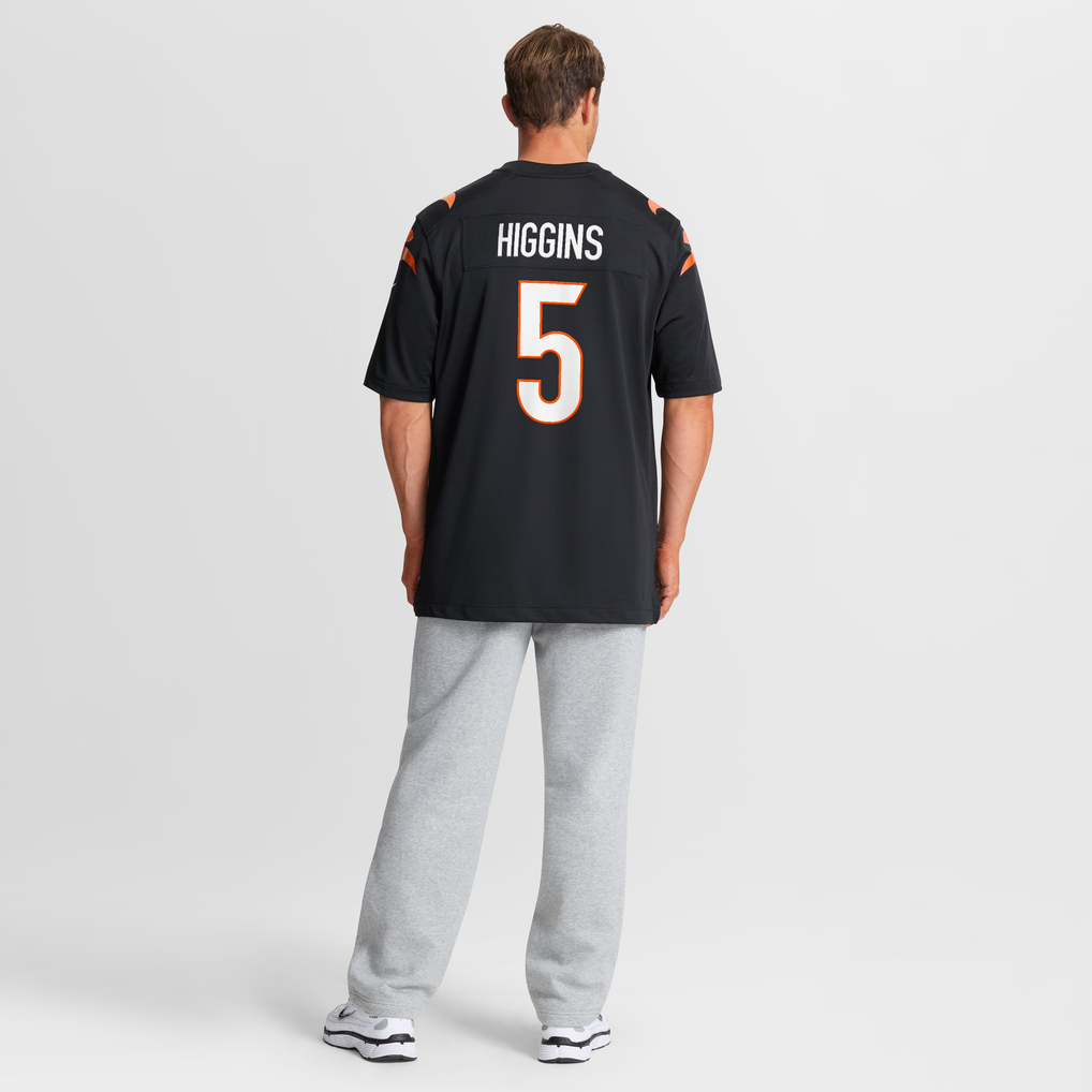 Men's Cincinnati Bengals Tee Higgins Nike Black Game Player Jersey - Image 9