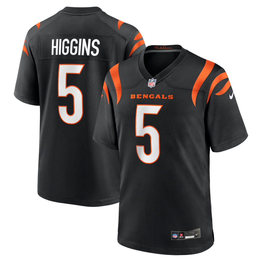 Men's Cincinnati Bengals Tee Higgins Nike Black Game Player Jersey - Image 1