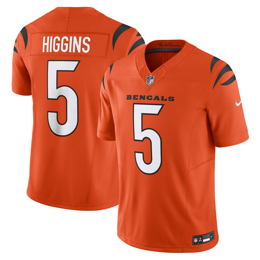 Men's Cincinnati Bengals Tee Higgins Nike Orange Vapor F.U.S.E. Limited Jersey - Image 1