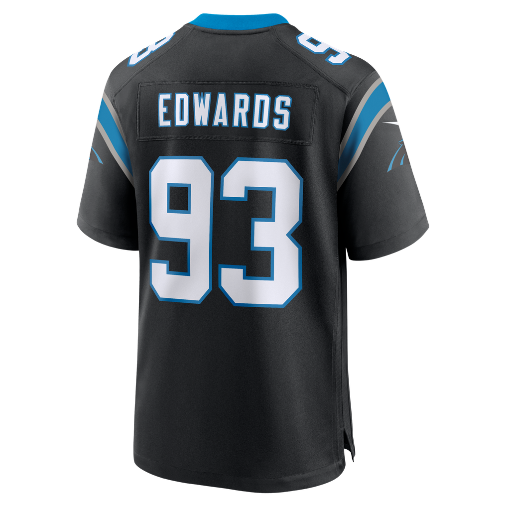 Men's Carolina Panthers TeRah Edwards Nike Black Team Game Jersey - Image 4