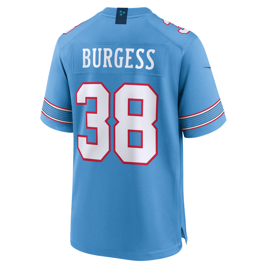 Men's Tennessee Titans Terrell Burgess Nike Light Blue Team Game Jersey - Image 4