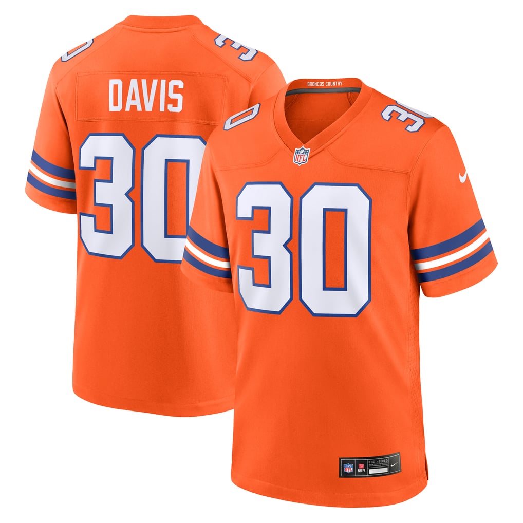 Men's Denver Broncos Terrell Davis Nike Orange Retired Player Alternate Game Jersey - Image 1