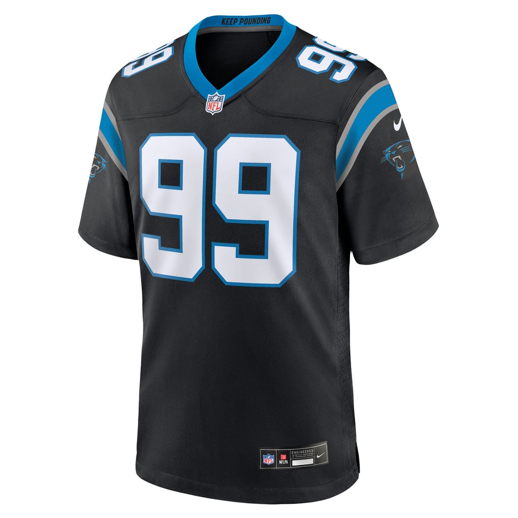 Men's Carolina Panthers Tershawn Wharton Nike Black Team Game Jersey - Image 3