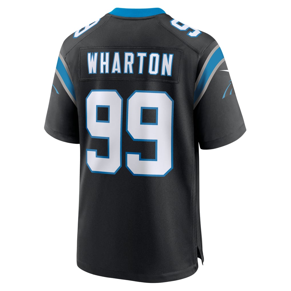 Men's Carolina Panthers Tershawn Wharton Nike Black Team Game Jersey - Image 4
