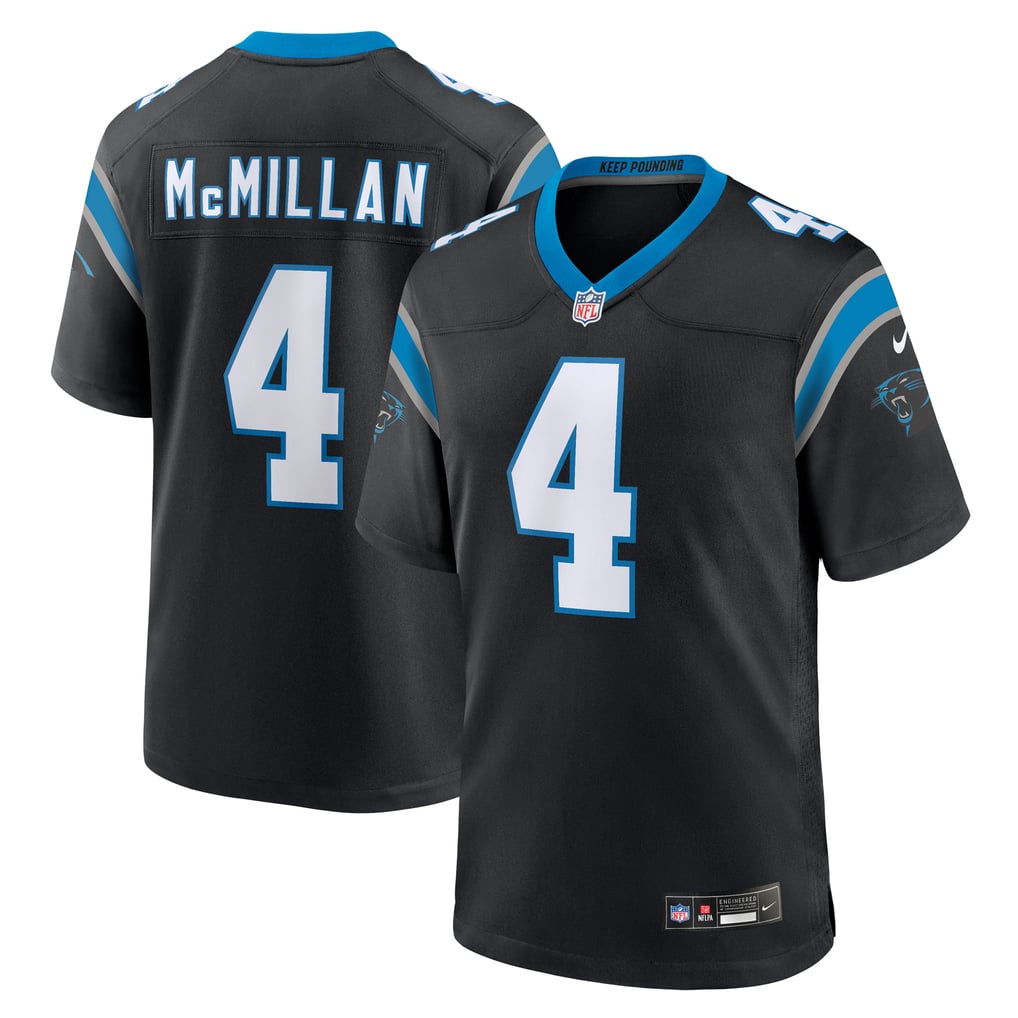 Men's Carolina Panthers Tetairoa McMillan Nike Black Team Game Jersey - Image 1