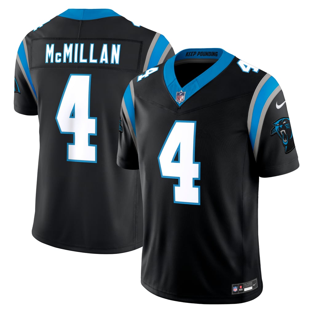 Men's Carolina Panthers Tetairoa McMillan Nike Black Team Vapor F.U.S.E. Stitched Limited Jersey - Image 2
