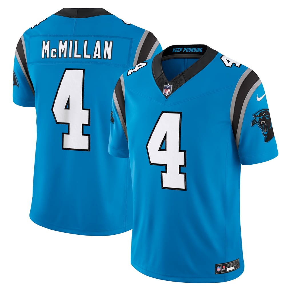 Men's Carolina Panthers Tetairoa McMillan Nike Blue Alternate Vapor F.U.S.E. Stitched Limited Jersey - Image 2