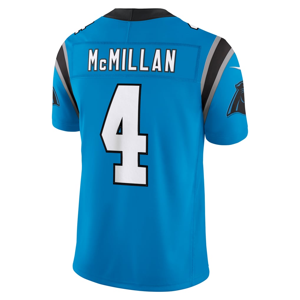 Men's Carolina Panthers Tetairoa McMillan Nike Blue Alternate Vapor F.U.S.E. Stitched Limited Jersey - Image 4