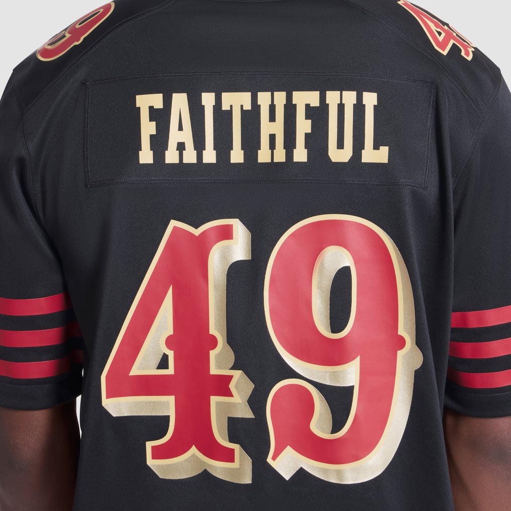 Men's San Francisco 49ers The Faithful Nike Black Rivalries Collection Game Jersey - Image 8