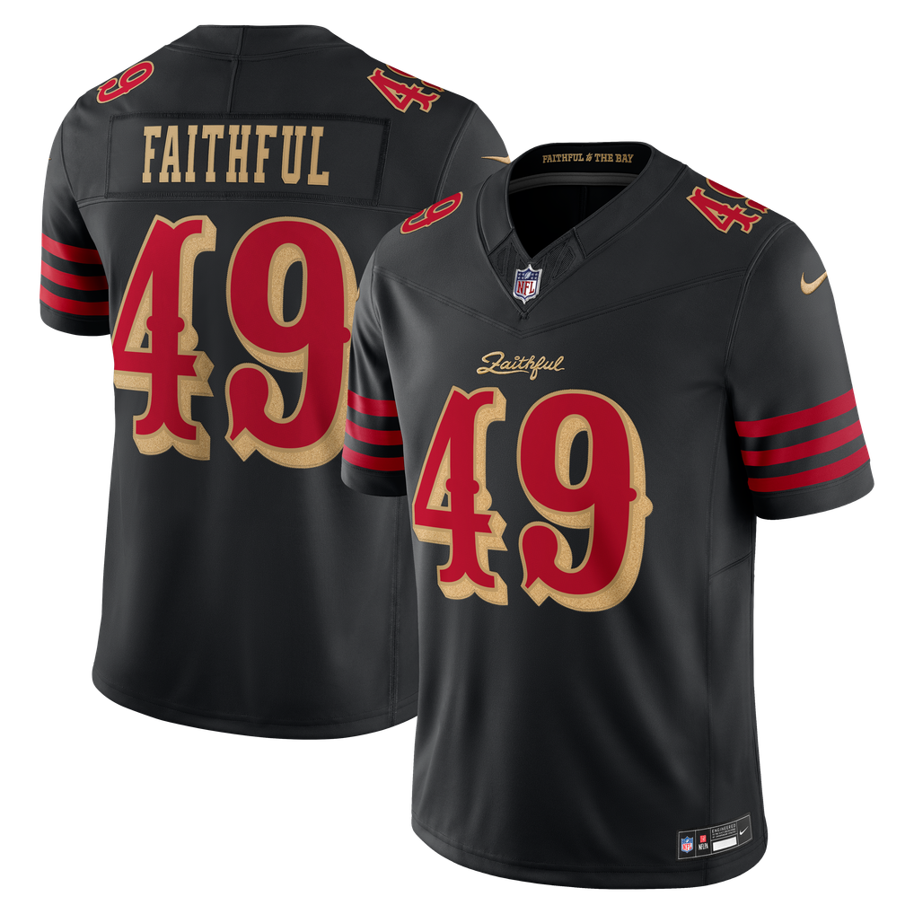 Men's San Francisco 49ers The Faithful Nike Black Rivalries Collection Stitched Limited Jersey - Image 2