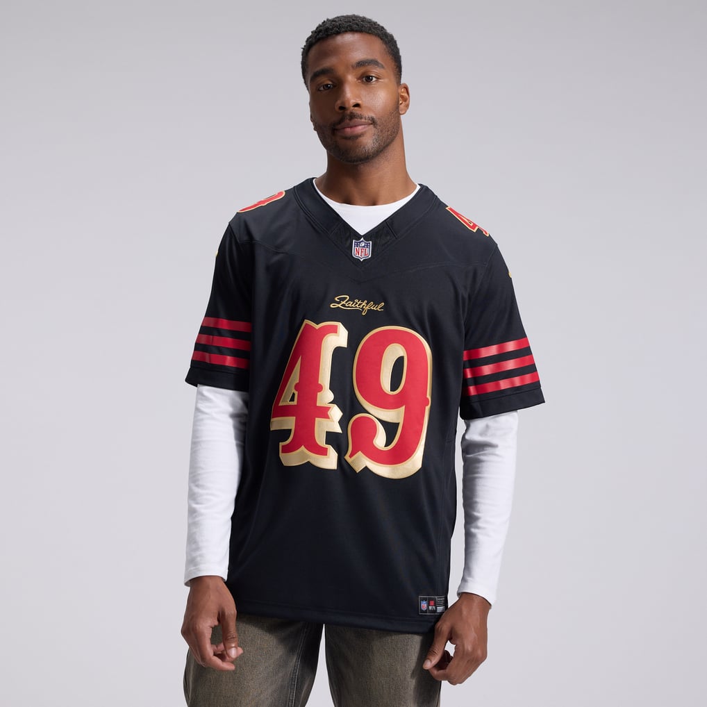 Men's San Francisco 49ers The Faithful Nike Black Rivalries Collection Stitched Limited Jersey - Image 3