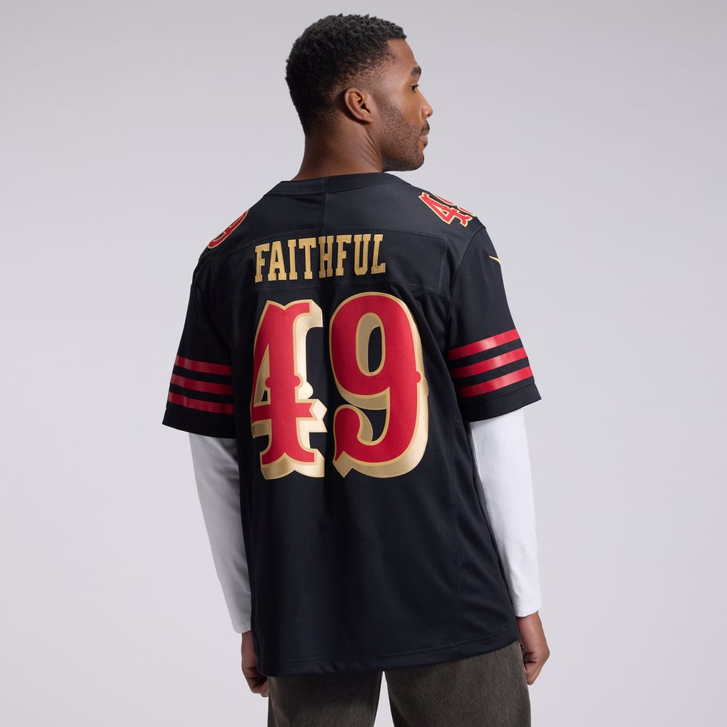 Men's San Francisco 49ers The Faithful Nike Black Rivalries Collection Stitched Limited Jersey - Image 4