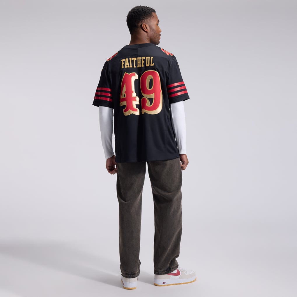 Men's San Francisco 49ers The Faithful Nike Black Rivalries Collection Stitched Limited Jersey - Image 6