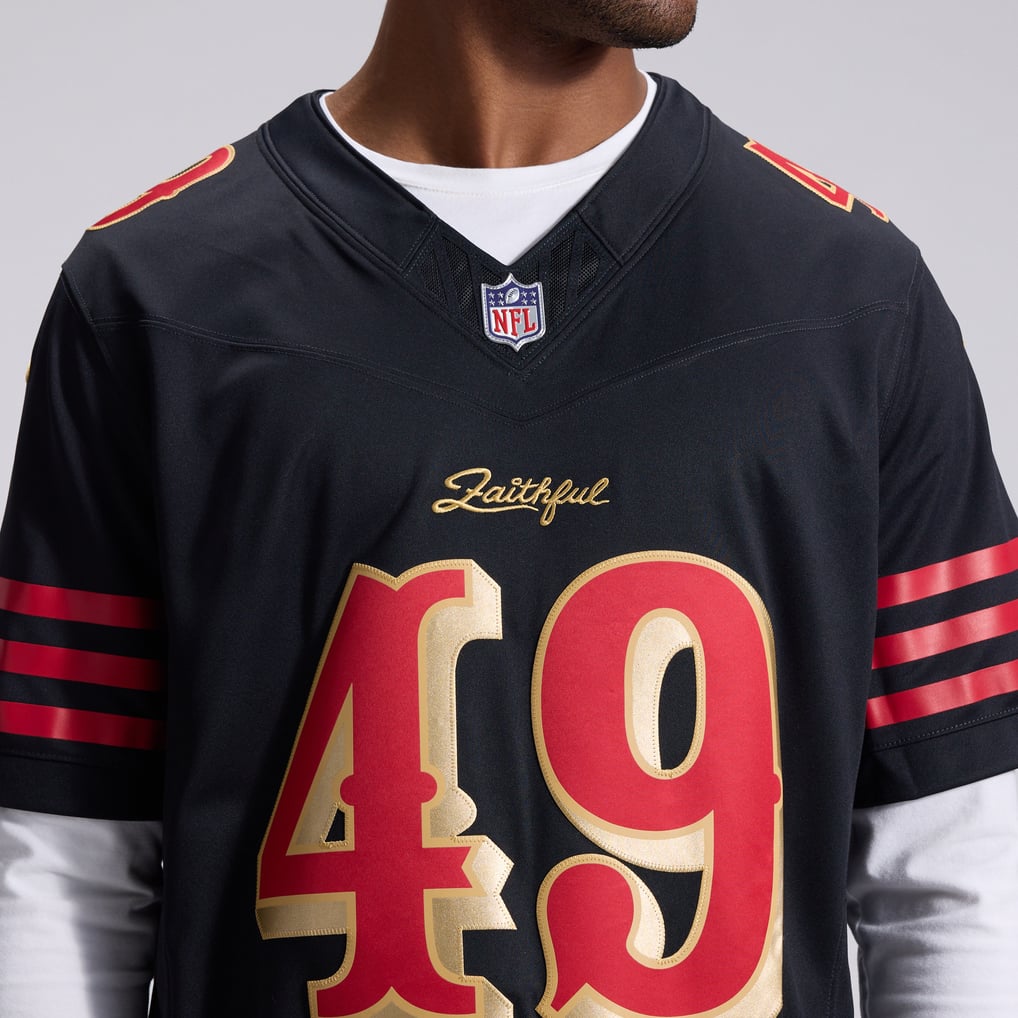 Men's San Francisco 49ers The Faithful Nike Black Rivalries Collection Stitched Limited Jersey - Image 9