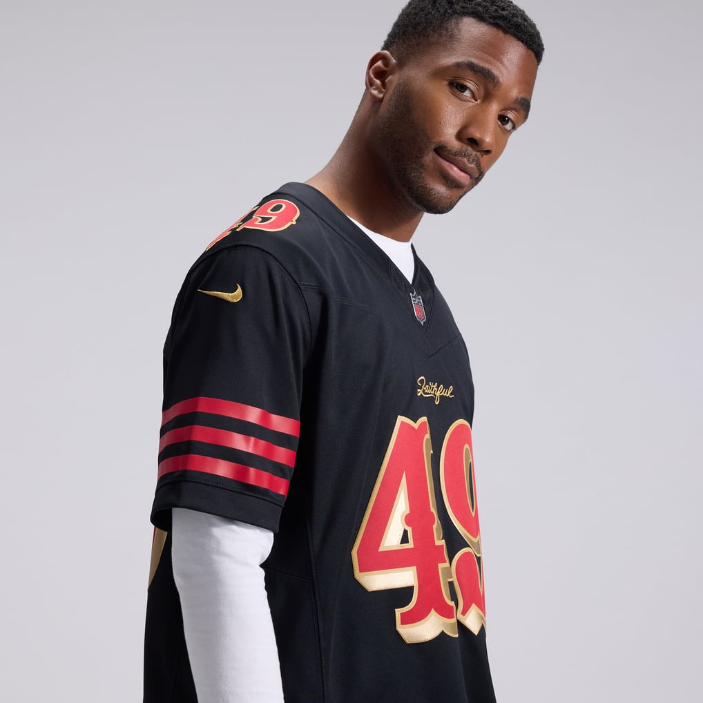 Men's San Francisco 49ers The Faithful Nike Black Rivalries Collection Stitched Limited Jersey - Image 10
