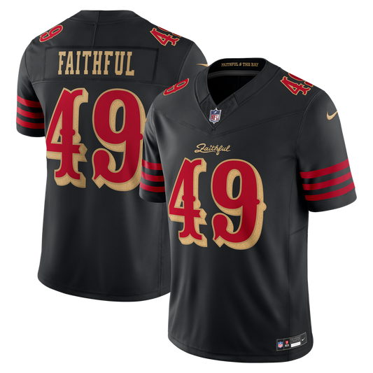 Men's San Francisco 49ers The Faithful Nike Black Rivalries Collection Stitched Limited Jersey - Image 1