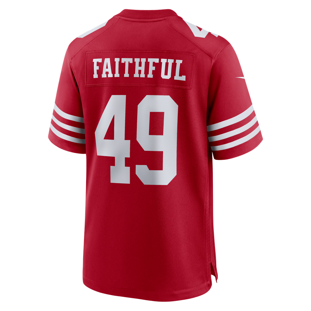 Men's San Francisco 49ers The Faithful Nike Scarlet 80th Anniversary Game Jersey - Image 4