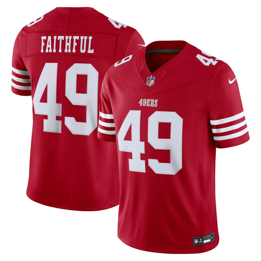 Men's San Francisco 49ers The Faithful Nike Scarlet Team Vapor F.U.S.E. Stitched Limited Jersey - Image 1
