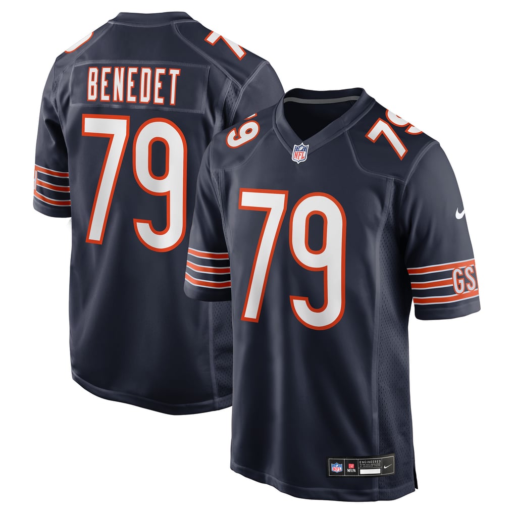Men's Chicago Bears Theo Benedet Nike Navy Team Game Jersey - Image 1