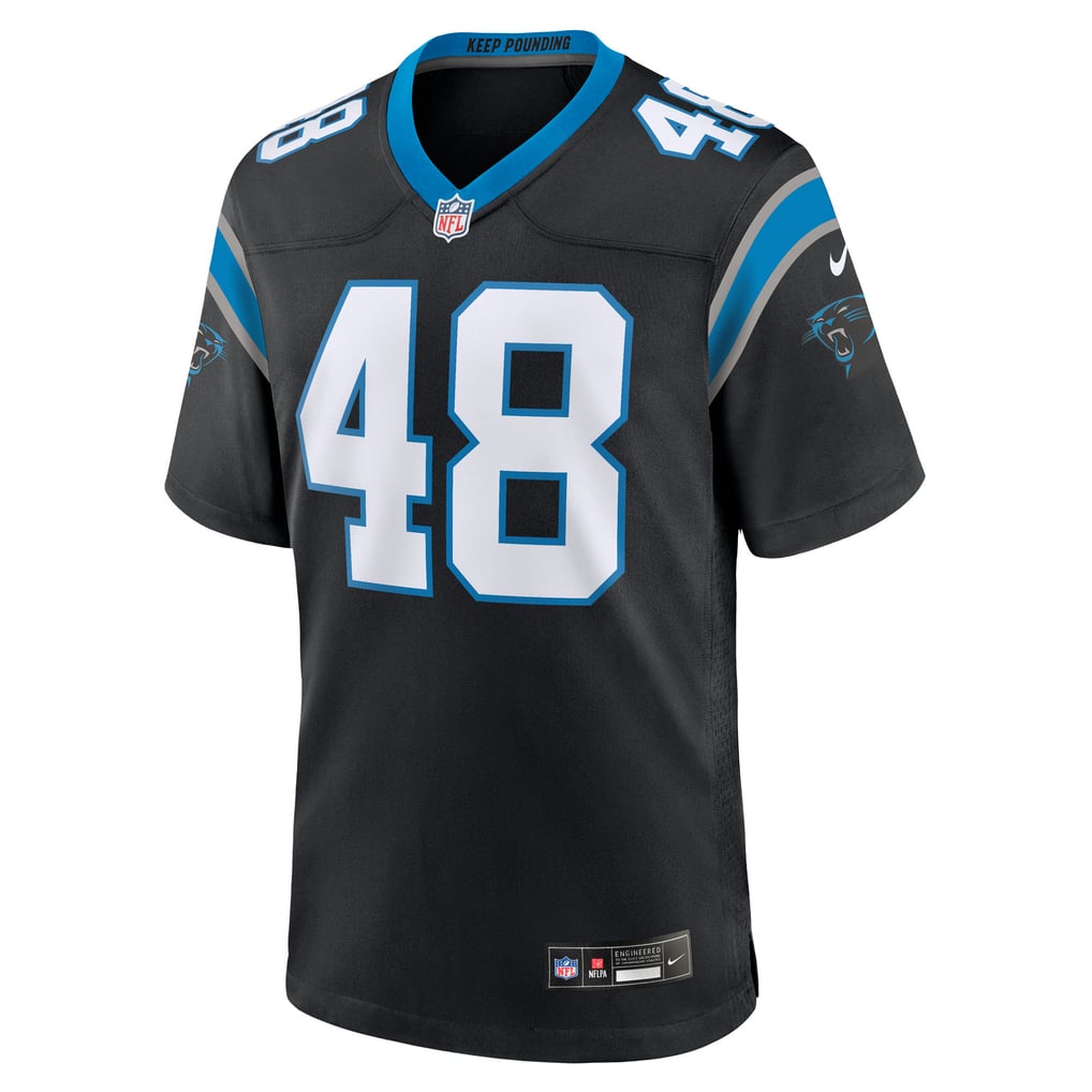 Men's Carolina Panthers Thomas Incoom Nike Black Team Game Jersey - Image 3