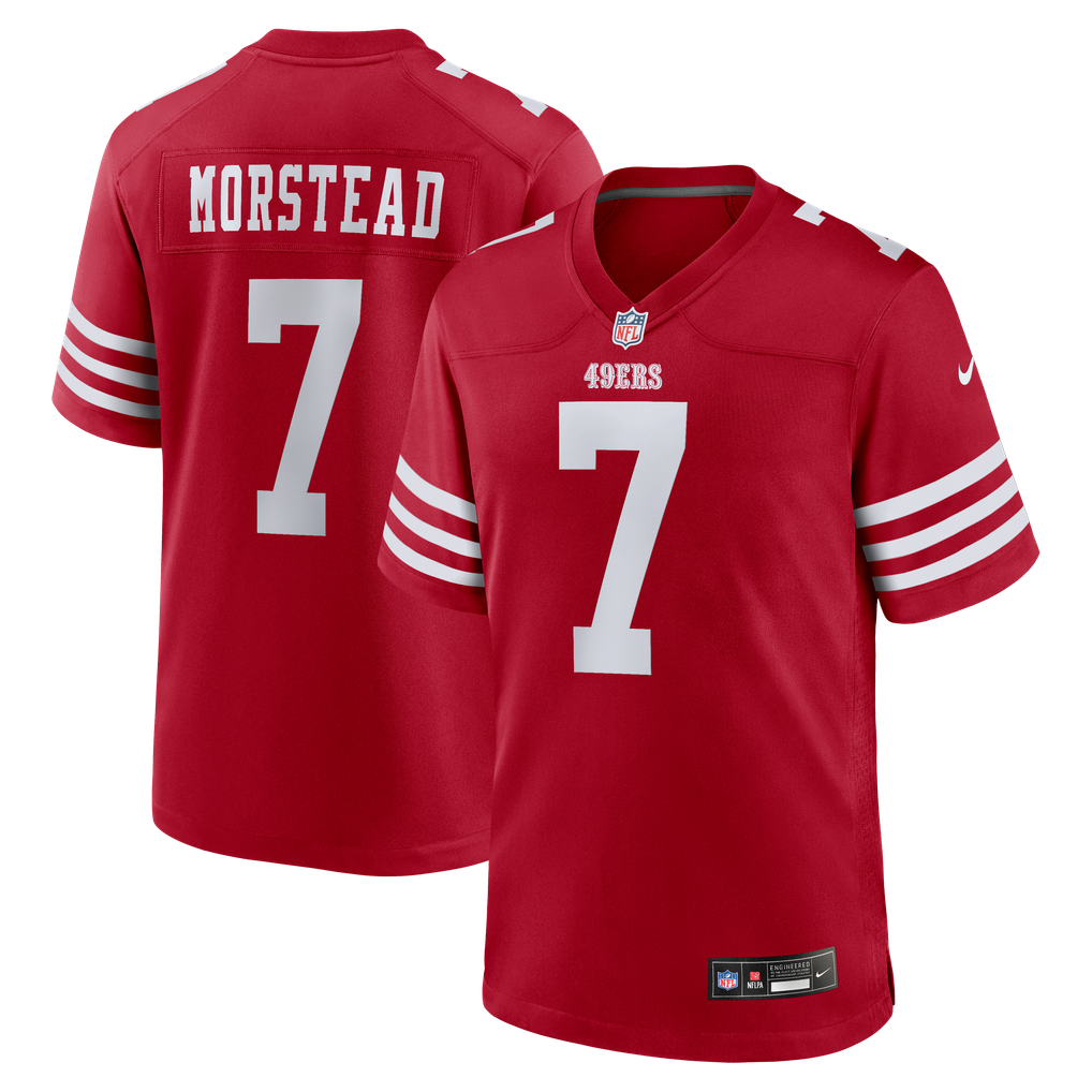Men's San Francisco 49ers Thomas Morstead Nike  Scarlet Team Game Jersey - Image 1