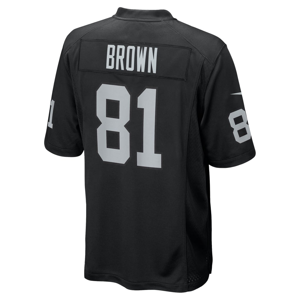 Men's Las Vegas Raiders Tim Brown Nike Black Game Retired Player Jersey - Image 4