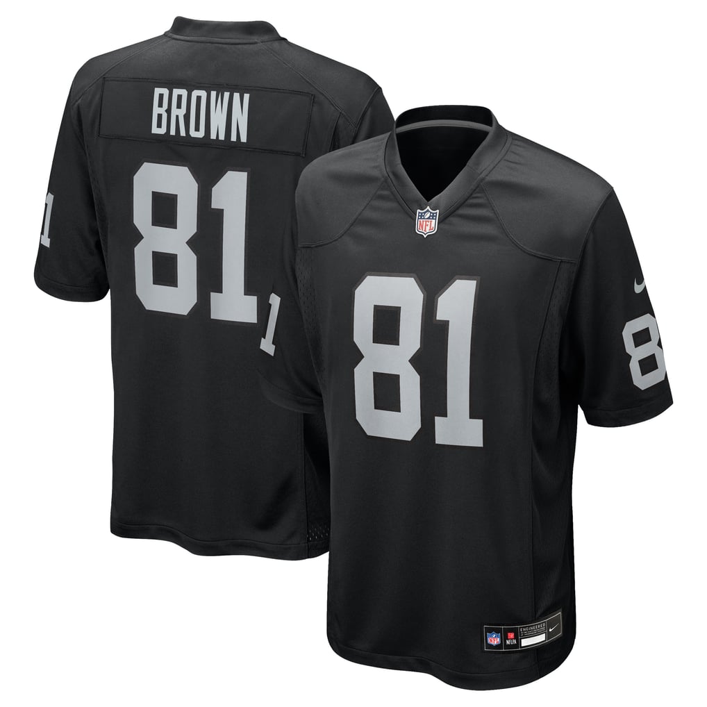 Men's Las Vegas Raiders Tim Brown Nike Black Game Retired Player Jersey - Image 1