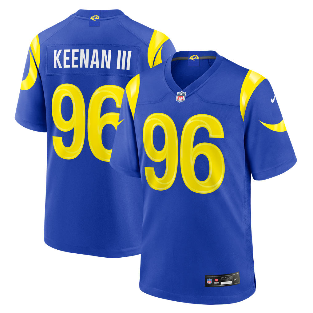 Men's Los Angeles Rams Tim Keenan III Nike Royal Team Game Jersey - Image 2
