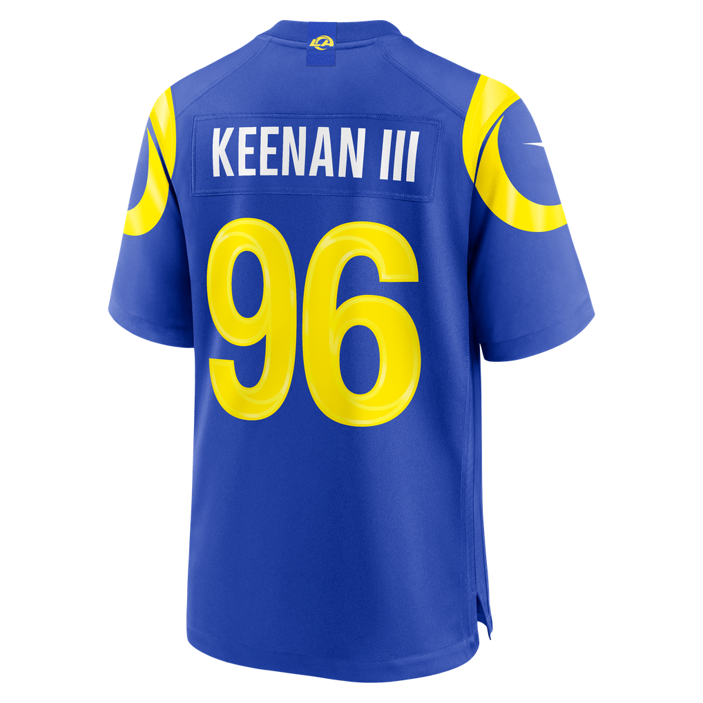 Men's Los Angeles Rams Tim Keenan III Nike Royal Team Game Jersey - Image 4