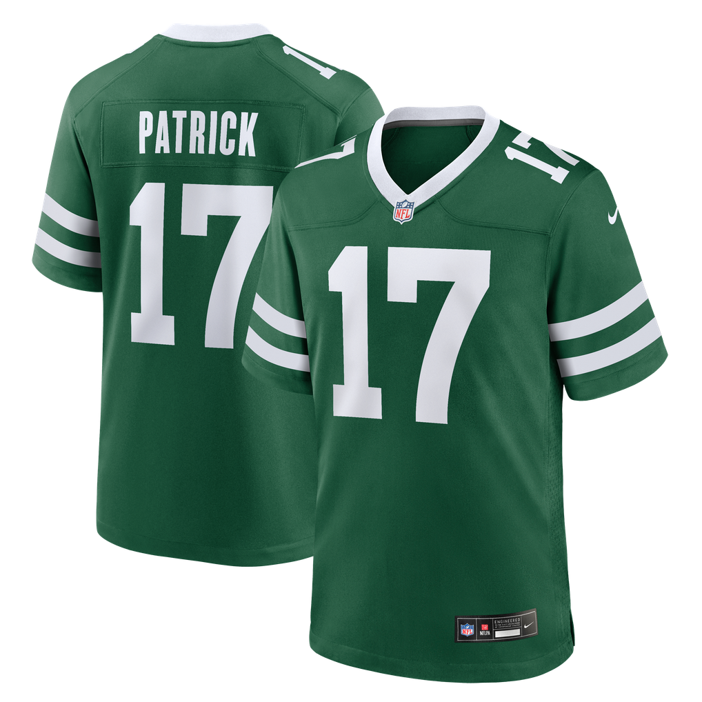 Men's New York Jets Tim Patrick Nike Legacy Green Team Game Jersey - Image 2