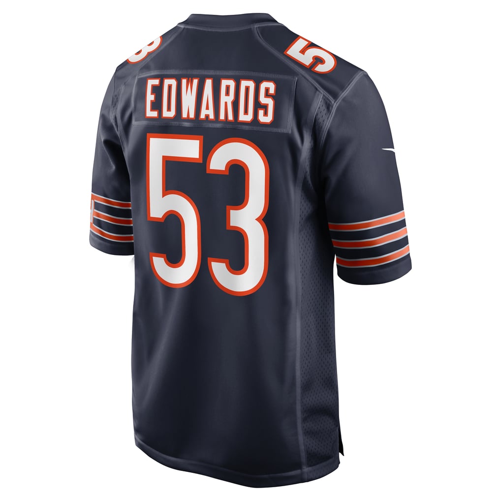 Men's Chicago Bears TJ Edwards Nike Navy Game Player Jersey - Image 4