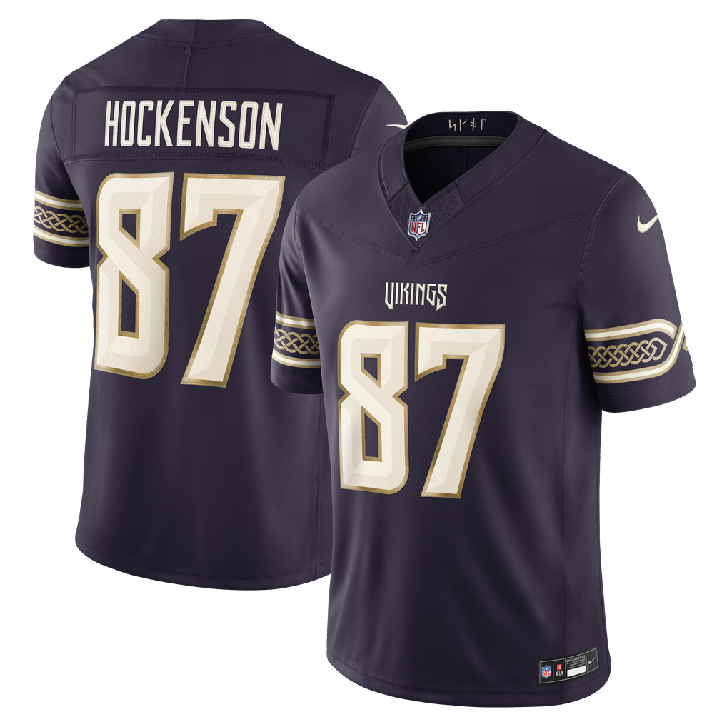 Men's Minnesota Vikings T.J. Hockenson Nike Purple 2026 Rivalries Collection Stitched Limited Jersey - Image 2