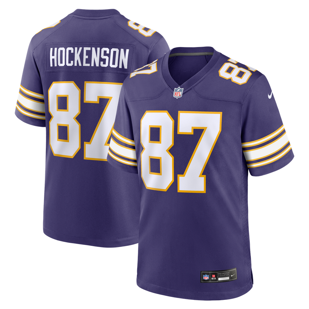 Men's Minnesota Vikings T.J. Hockenson Nike Purple Classic Player Game Jersey - Image 2