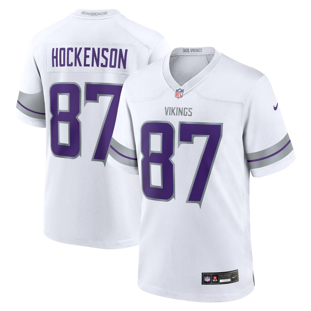 Men's Minnesota Vikings T.J. Hockenson Nike White Alternate Game Player Jersey - Image 1