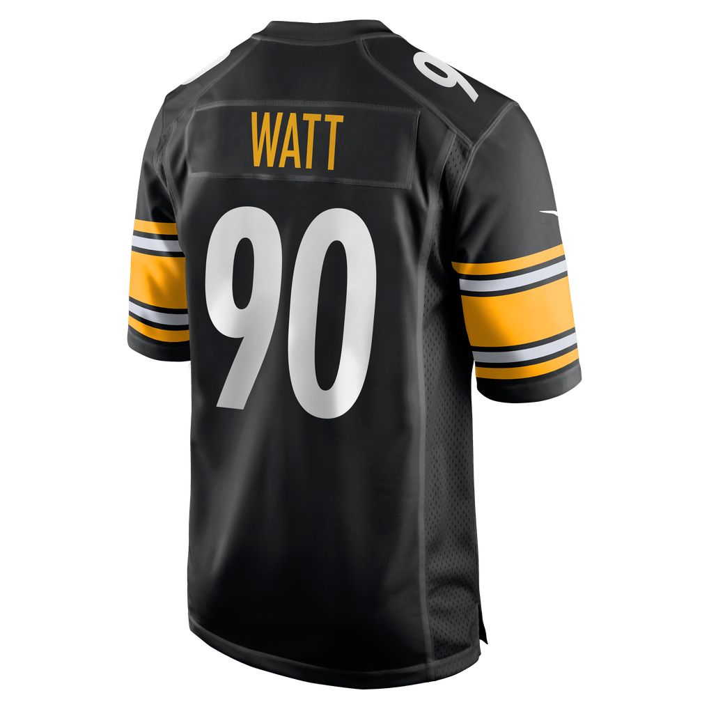 Men's Pittsburgh Steelers T.J. Watt Nike Black Game Jersey - Image 4