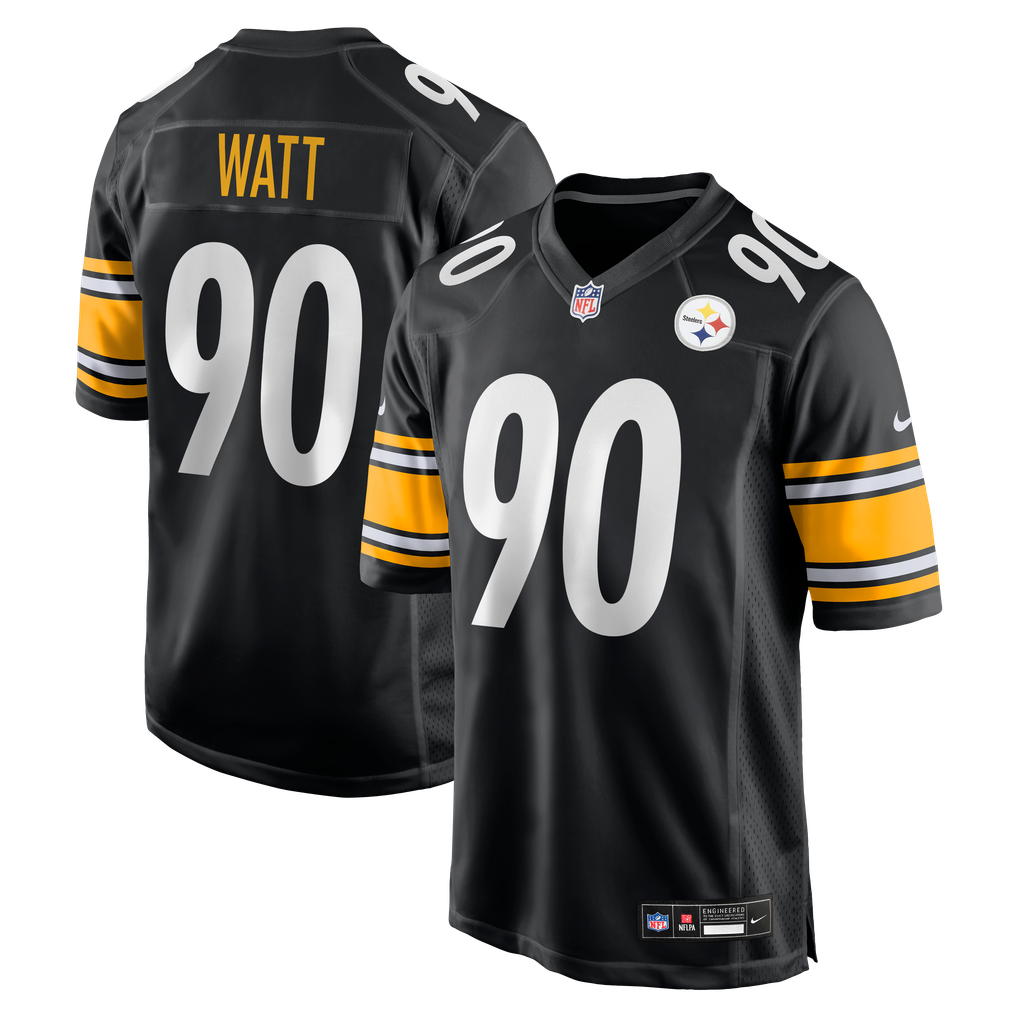 Men's Pittsburgh Steelers T.J. Watt Nike Black Game Jersey - Image 1