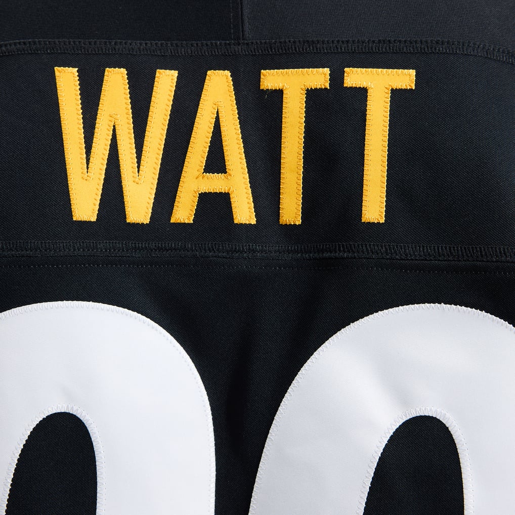 Men's Pittsburgh Steelers T.J. Watt Nike Black Team Vapor F.U.S.E. Stitched Limited Jersey - Image 12
