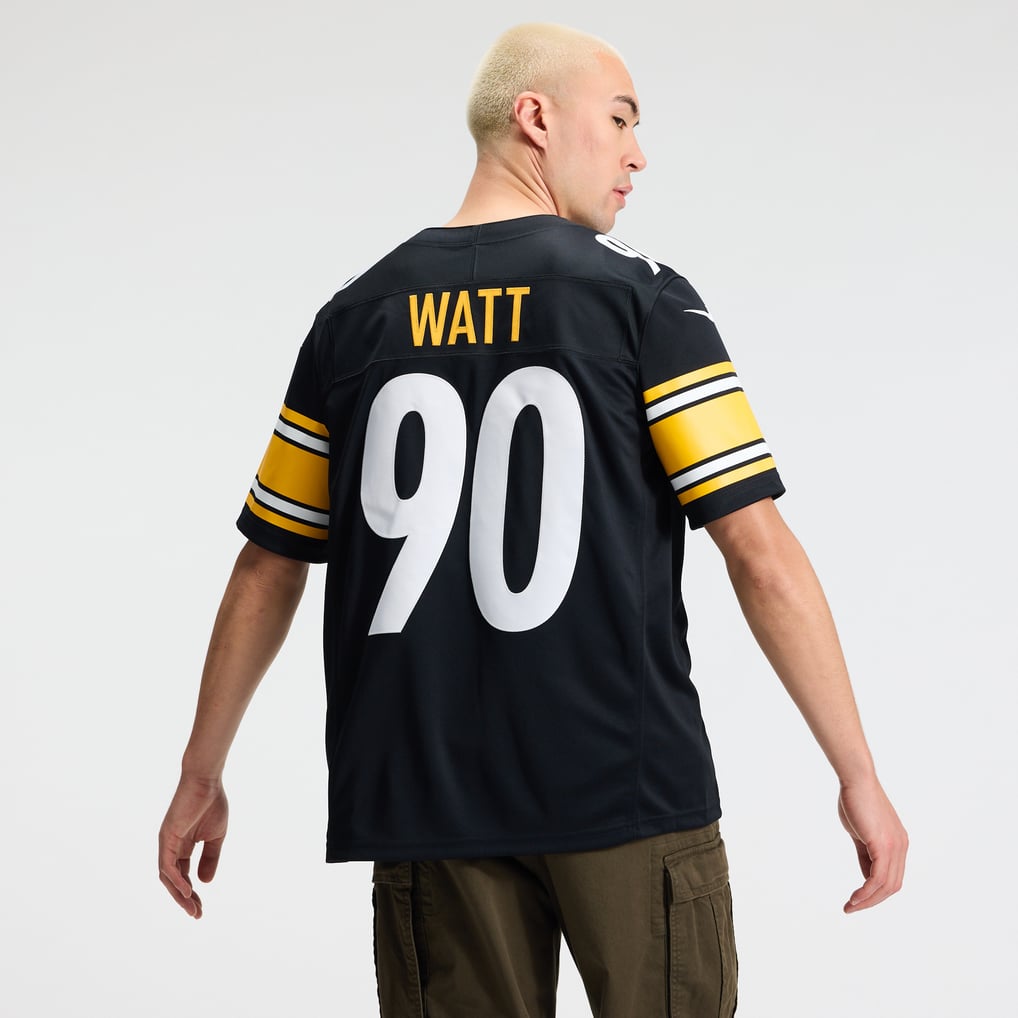 Men's Pittsburgh Steelers T.J. Watt Nike Black Team Vapor F.U.S.E. Stitched Limited Jersey - Image 4