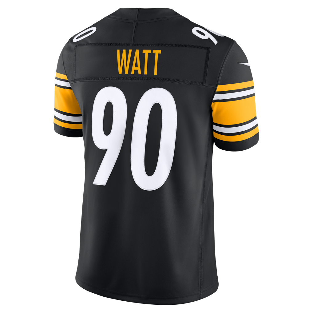 Men's Pittsburgh Steelers T.J. Watt Nike Black Team Vapor F.U.S.E. Stitched Limited Jersey - Image 8