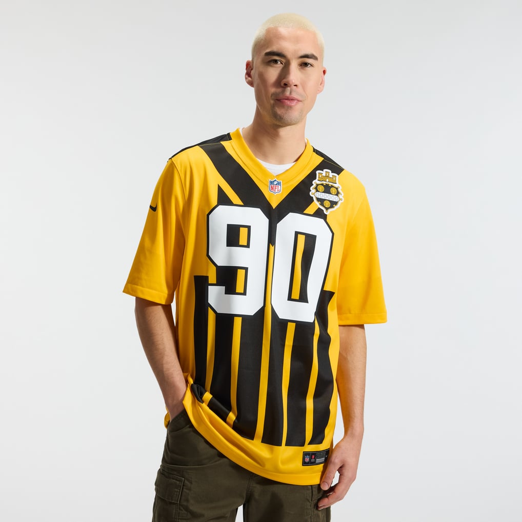 Men's Pittsburgh Steelers T.J. Watt Nike Gold Alternate 1933 Throwback Game Jersey - Image 3