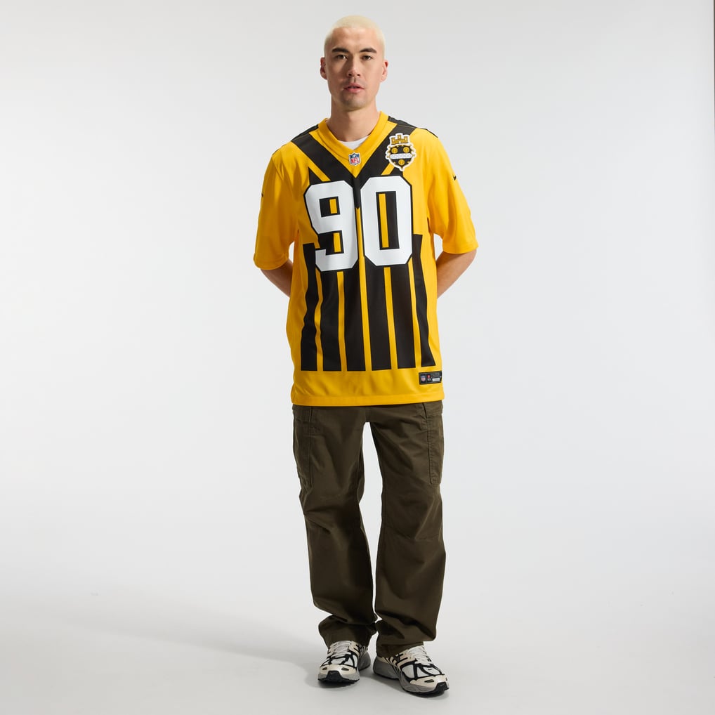 Men's Pittsburgh Steelers T.J. Watt Nike Gold Alternate 1933 Throwback Game Jersey - Image 5