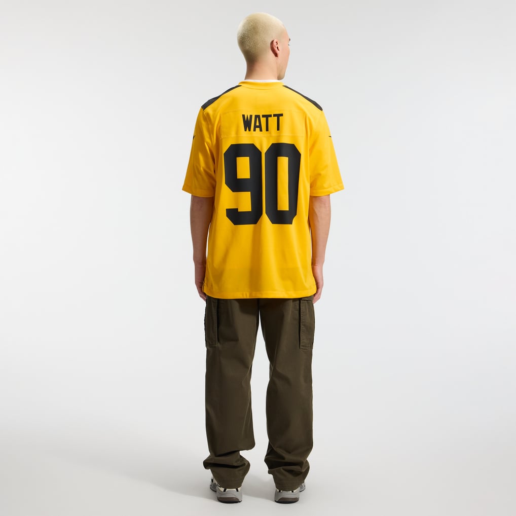 Men's Pittsburgh Steelers T.J. Watt Nike Gold Alternate 1933 Throwback Game Jersey - Image 6